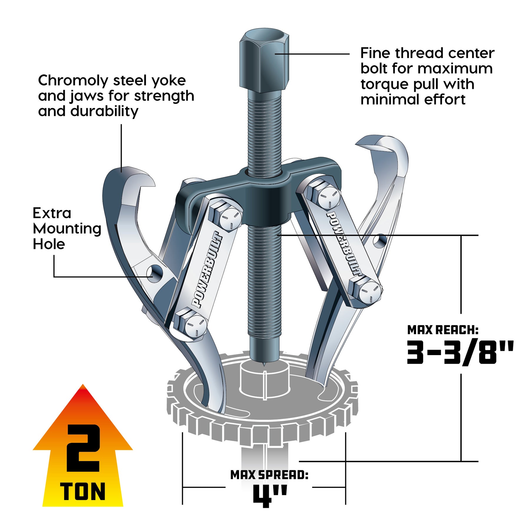 4 in. 2 Jaw Gear Puller